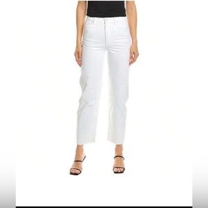 NWT MOTHER SNACKS High-Waisted Double Stack Hover Fray white  Sticky Rice sz 34